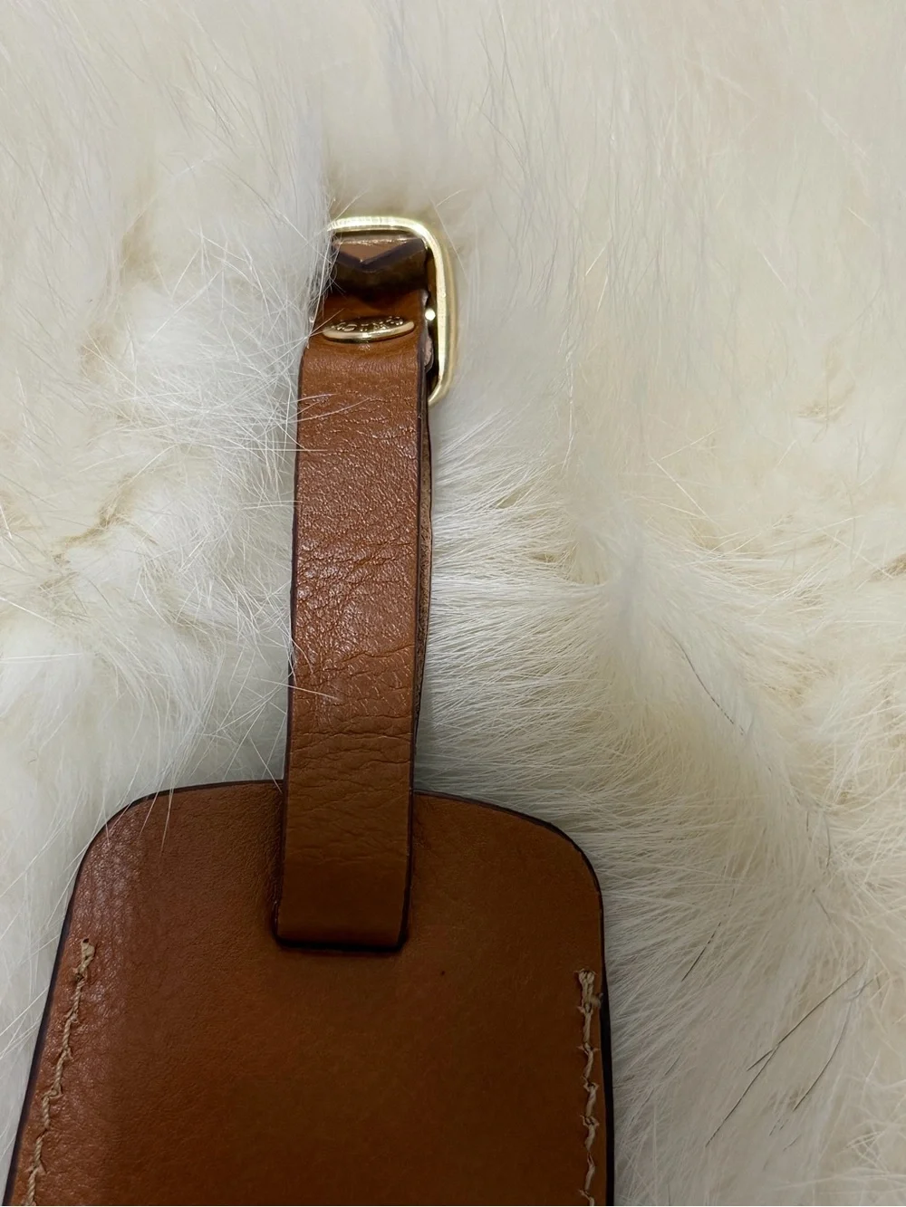 NEW Brics Brown Leather Luggage ID Tag Buckle Suitcase Travel Address Tag